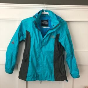 The NorthFace teal hooded Jacket